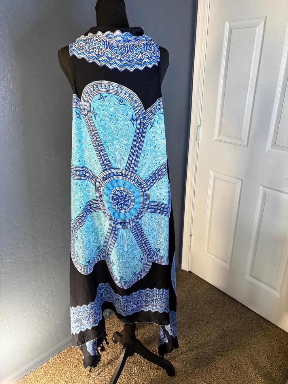 Women's Bohemian Kaftan Coverup with Mandala Pattern ONESIZE